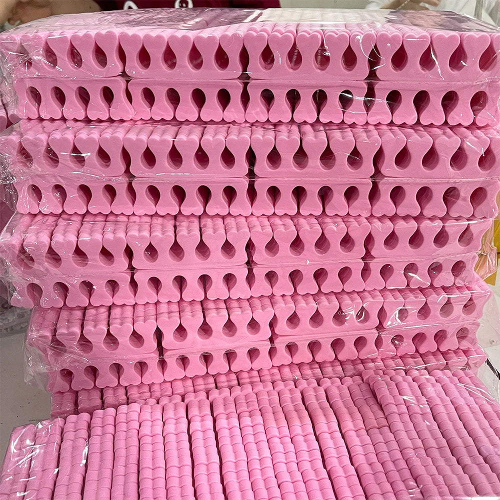 100er Set Rosa Zehenspreizer Schwamm Nagellack Fußpflege-Yabubest - Home & More