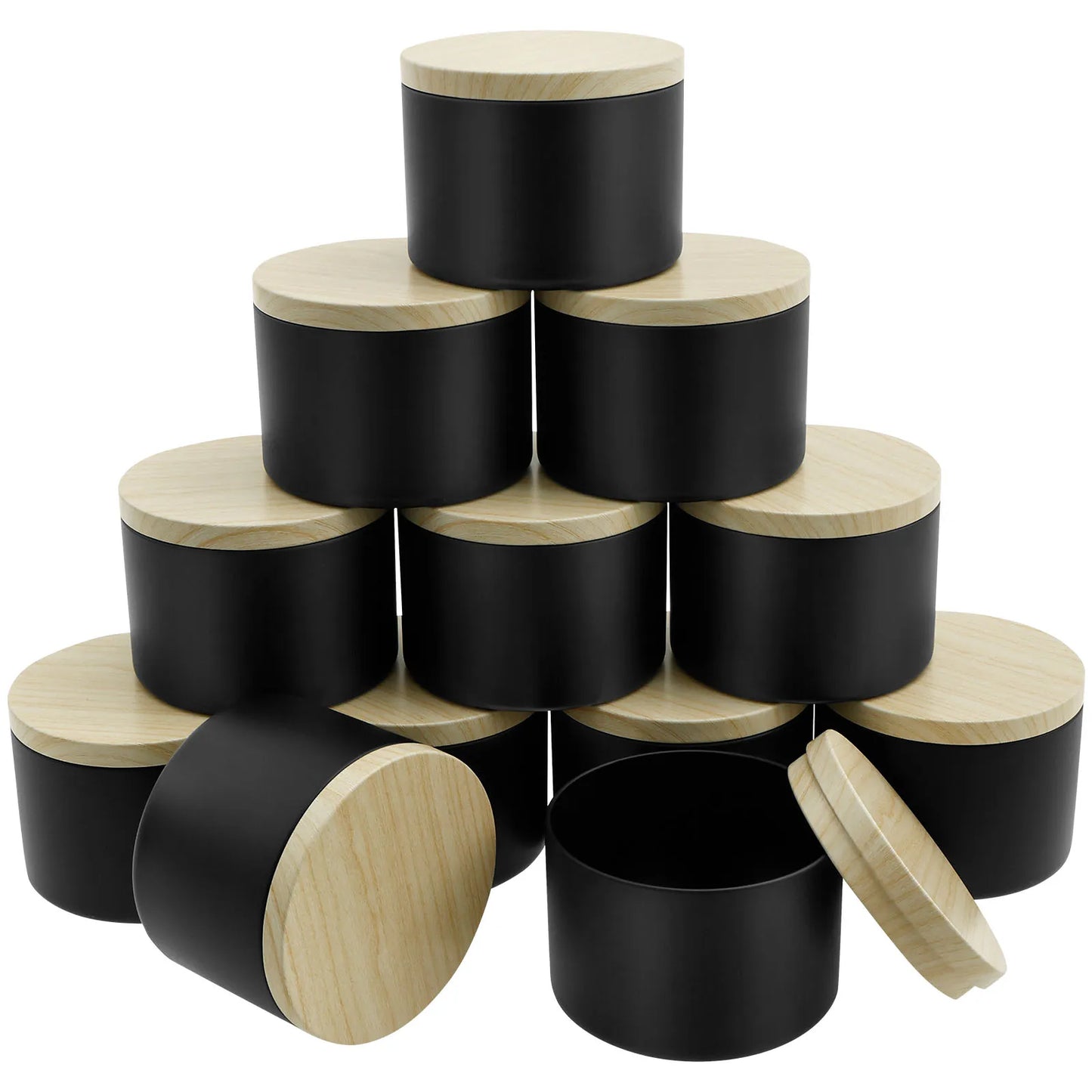 12er Set leere 8oz Kerzendosen aus Eisen mit Deckel für DIY Kerzenherstellung