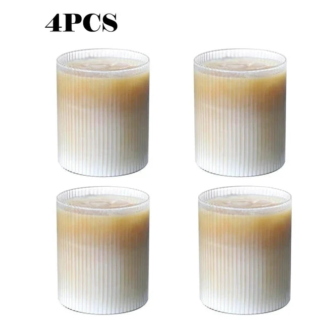 300ML Kaffeetasse Japanische Gestreifte Glas Tasse Transparent Kreativ-Yabubest - Home & More