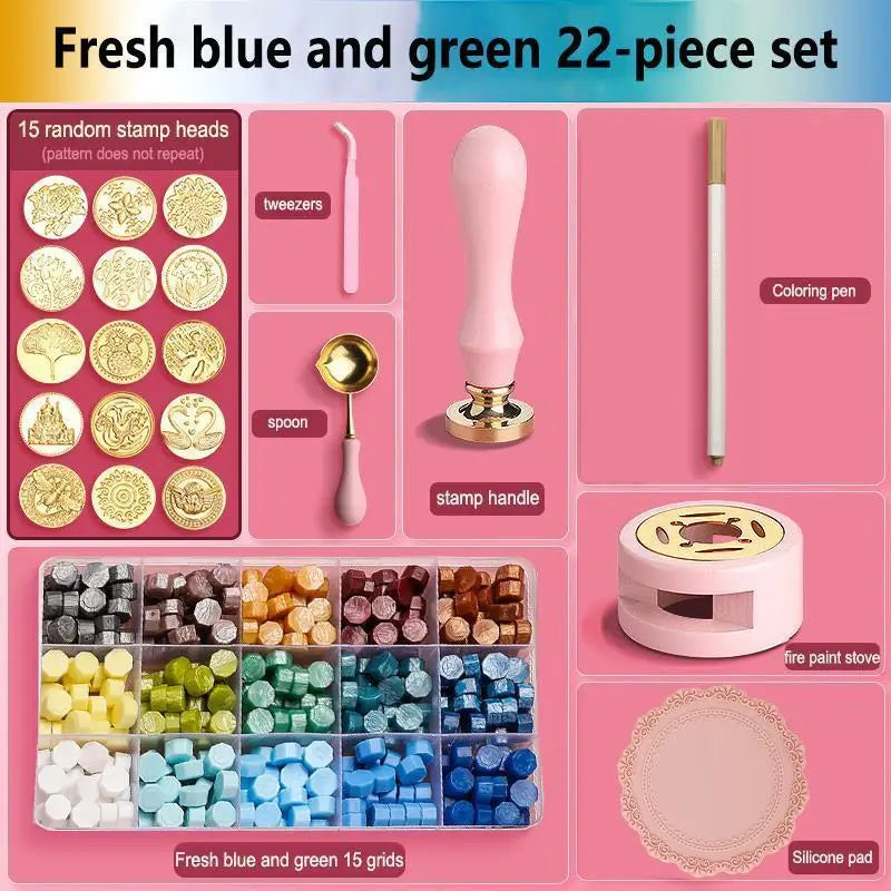 Dekoratives Wachs Siegel Stempel Set zum Basteln