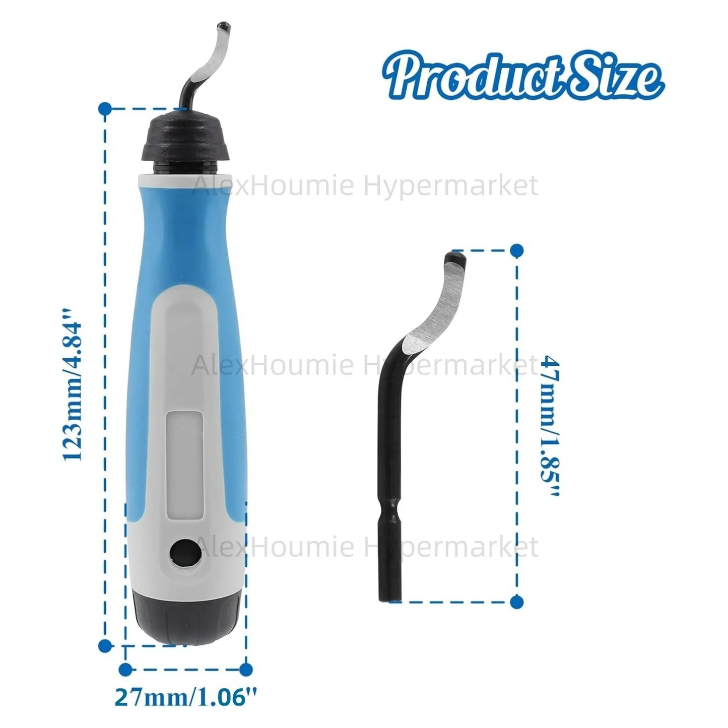 Präzise Entgratung mit 360° Drehkopf – Entgratungswerkzeug + 10 Schnellarbeitsstahl-Klingen