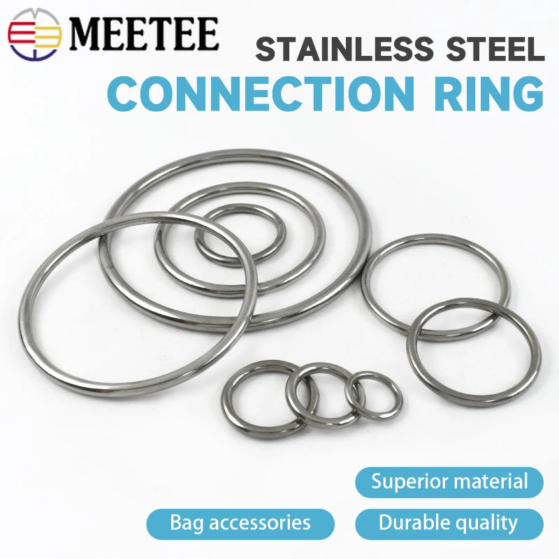 2 oder 5 Edelstahl O-Ring Verbindungsschnallen 15-100 mm für Taschen