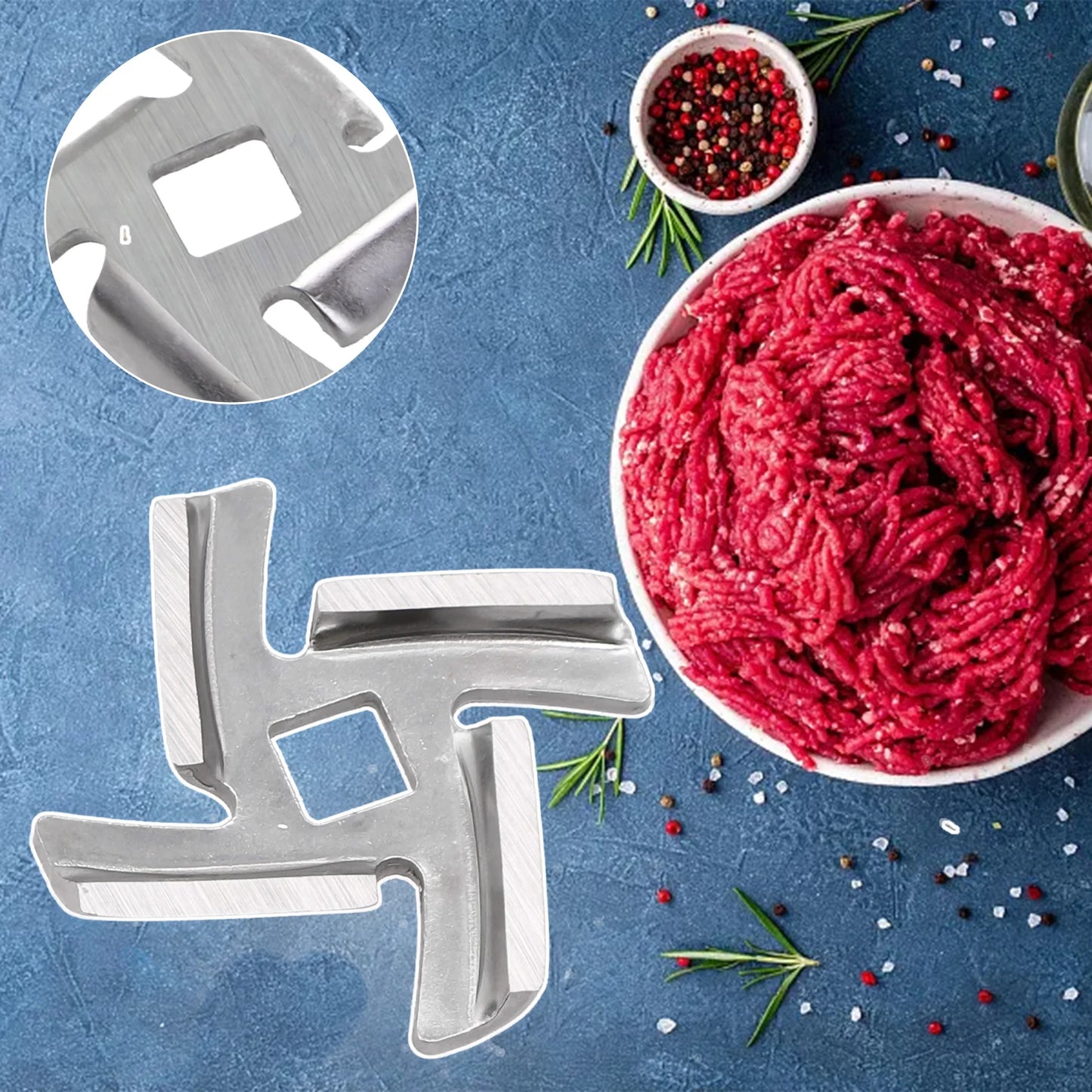 Fleischwolf Messer 1 bis 3 Teile Edelstahl 8mm Bohrung Küche Ersatz