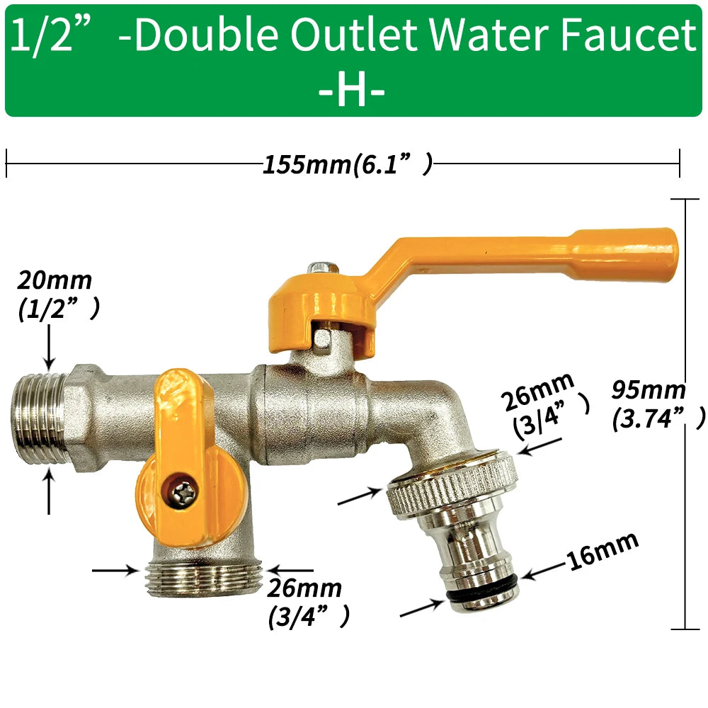 Metall-Gartenschlauch Adapter für Wasserhähne 1/2 Zoll Anschluss - Yabubest - Home & More