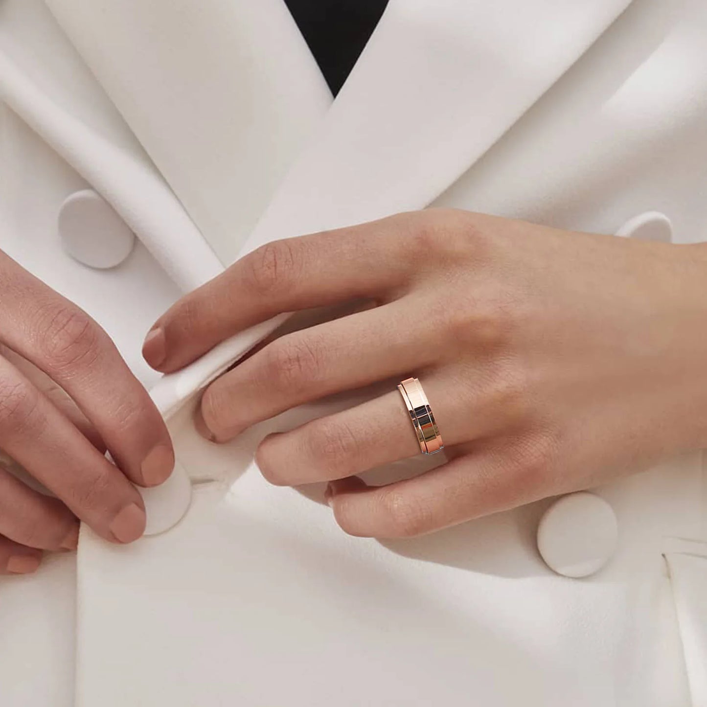 Edelstahl Spinner Zappelring für Männer Größe 5-12 in Gold Silber Rose