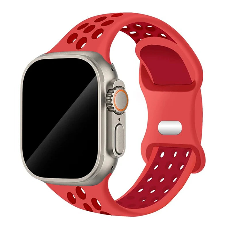 Sportliches Silikonarmband kompatibel mit Smartwatch 38-49 mm Modelle