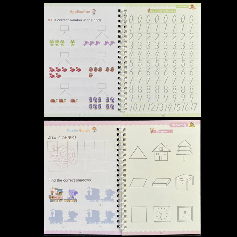 Wiederverwendbares Stiftkontroll-Übungsbuch für Vorschulkinder zum Schreibenlernen