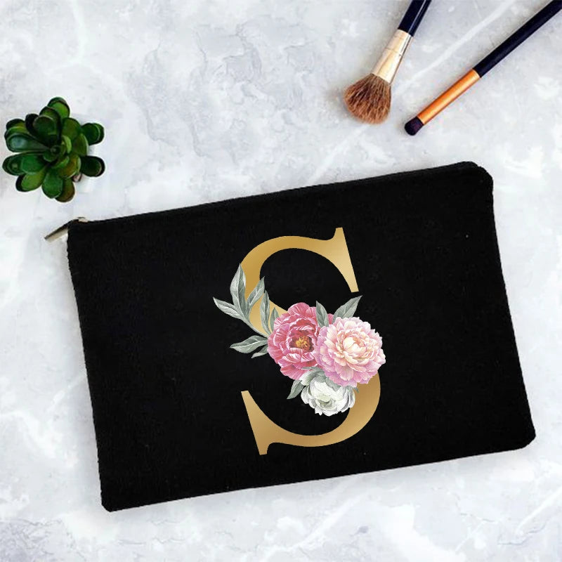Florale Kosmetiktasche mit Reißverschluss für Damen und Brautjungfern