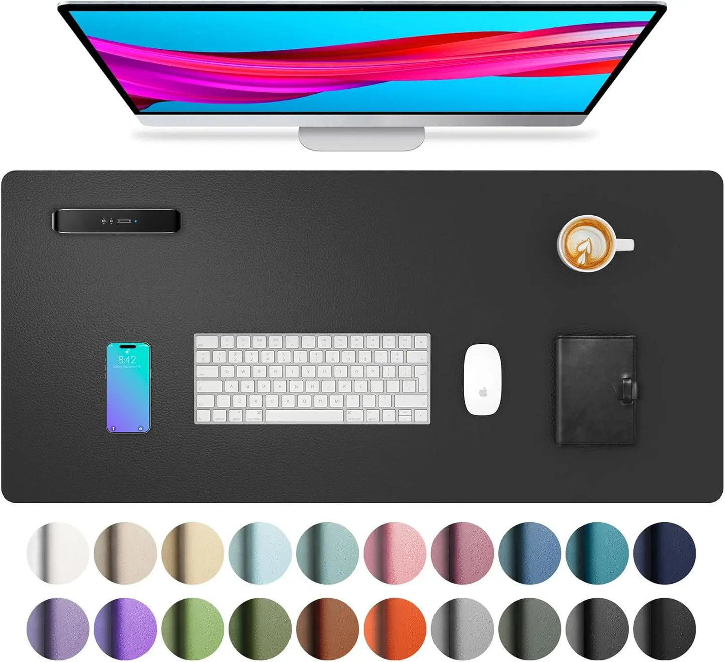 Wasserdichte große Schreibtischunterlage aus PU Leder für Büro und Gaming