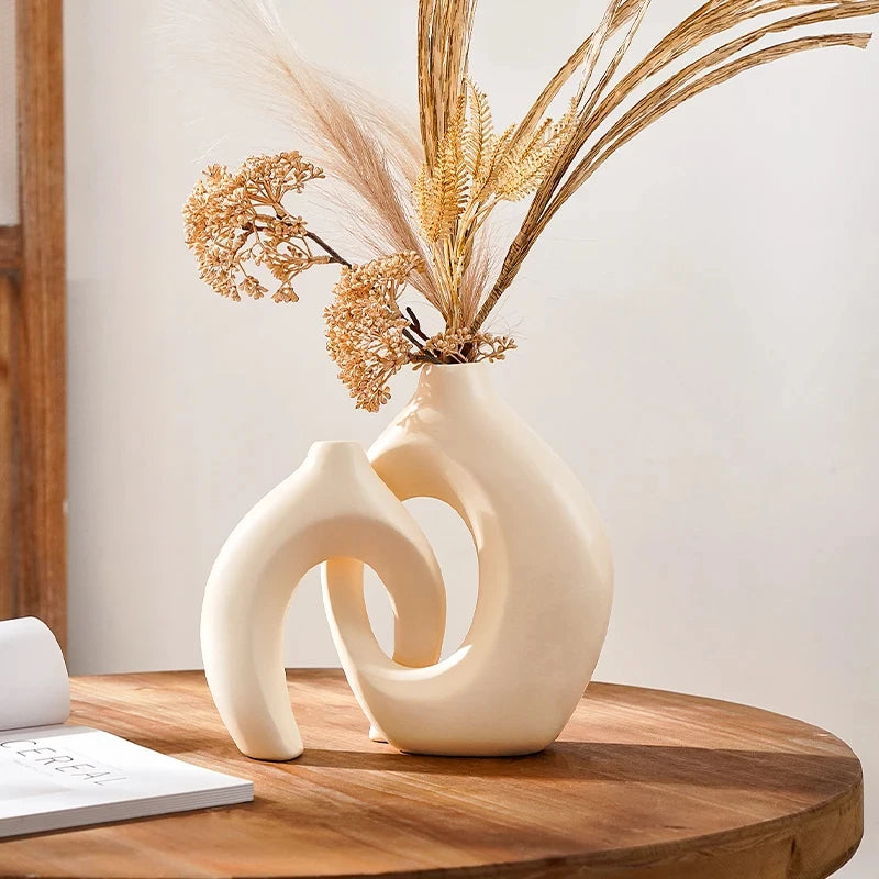 2-teiliges Set kreative Paar Serie Vase - Große und mittelgroße Tischdekoration für Innenbereiche
