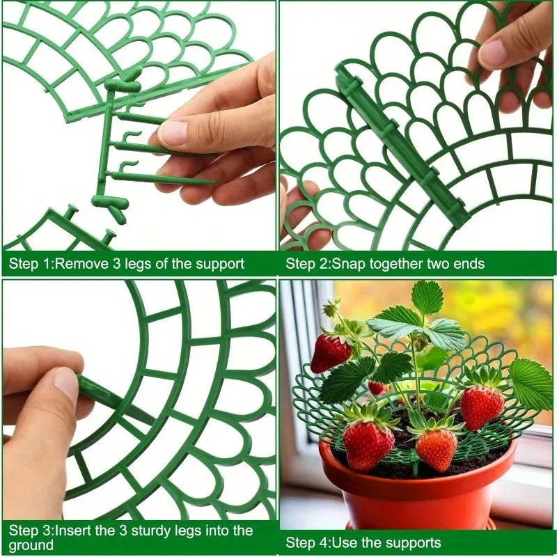 5er Set Erdbeerständer mit 3 stabilen Beinen Pflanzenstütze für Garten
