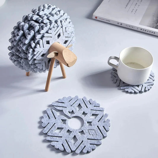 Getränkeuntersetzer Elchform aus Filz rund in verschiedenen Designs