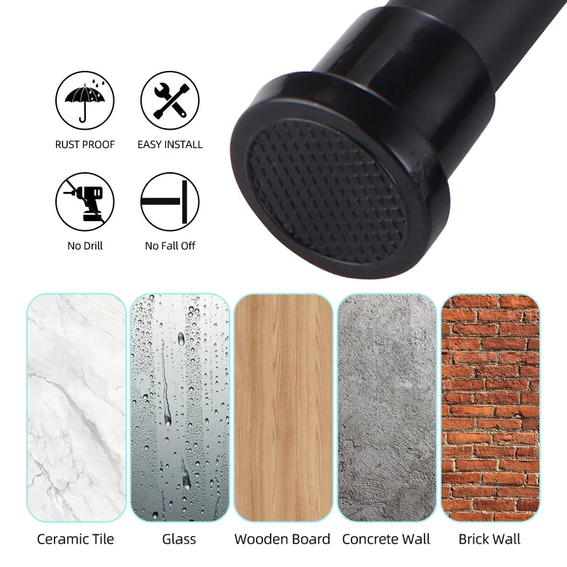 Verstellbare Duschvorhangstange Edelstahl Teleskop 80 bis 240 cm