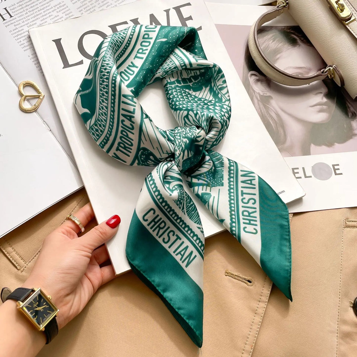 Modischer Hahnentritt Quadratschal für Damen – vielseitig tragbar