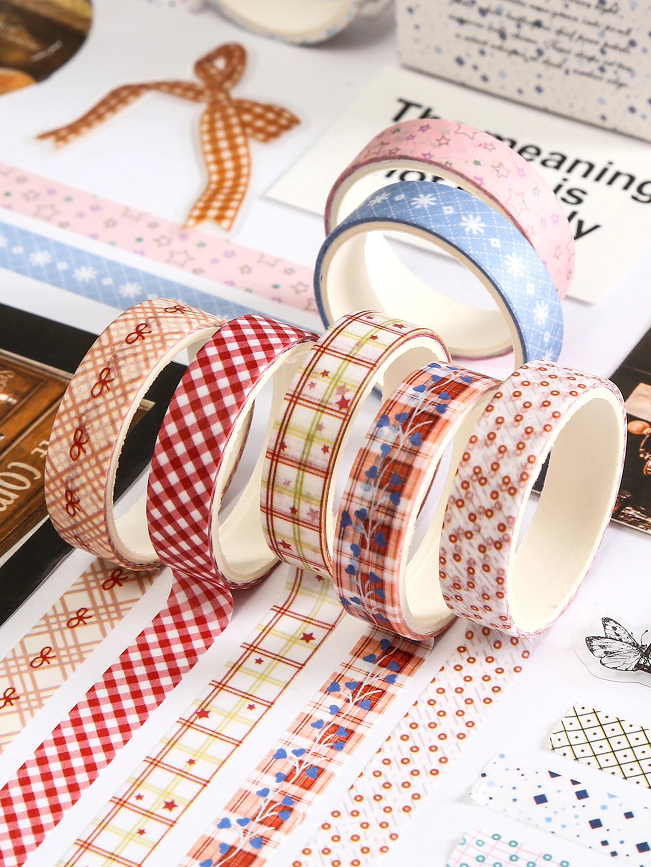 5 Rollen Washi Tape Set für Geschenkverpackung und Präzisionsarbeiten