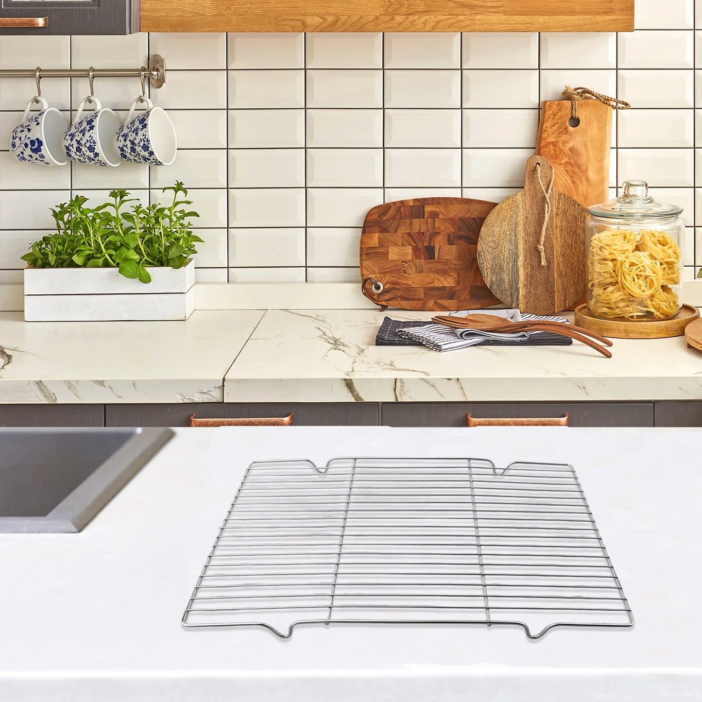 Rechteckiges Edelstahl Grillgitter für BBQ und Herd