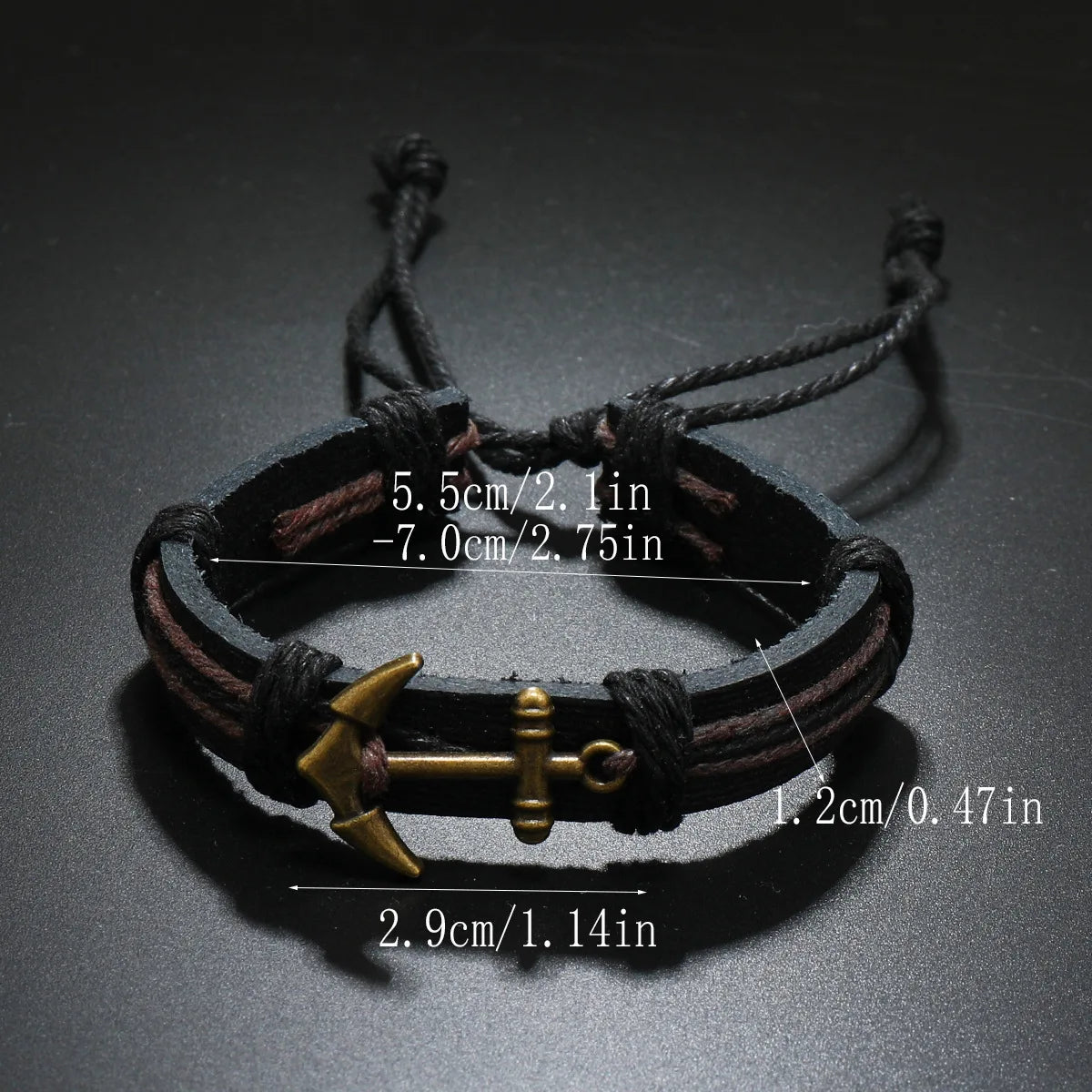 Verstellbares Anker Armband Leder Unisex Marine Schmuck Geschenk