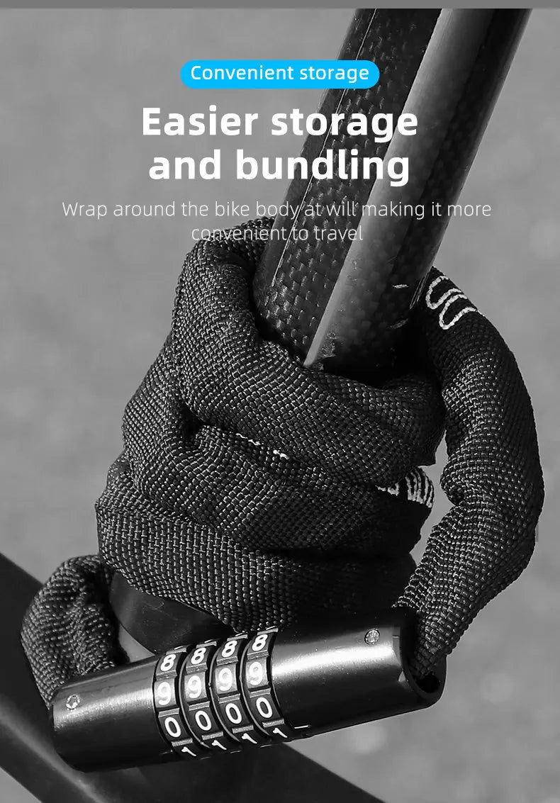 Langlebiges Fahrrad Kettenschloss mit 4 Stelligem Zahlencode