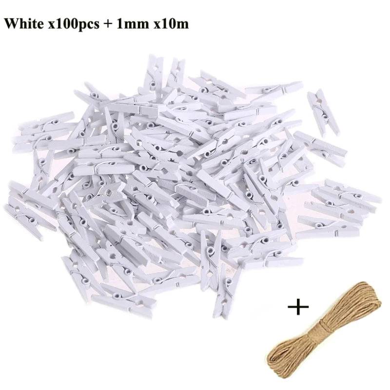 Mini 25mm Holzclips für Fotos & Deko – 50 oder 100 Stück Natur/Mix