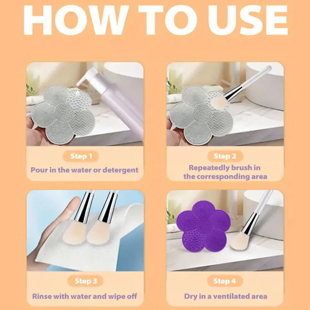 Silikon Reinigungsmatte für Make up Pinsel Blumenform mit Saugnapf-Yabubest - Home & More