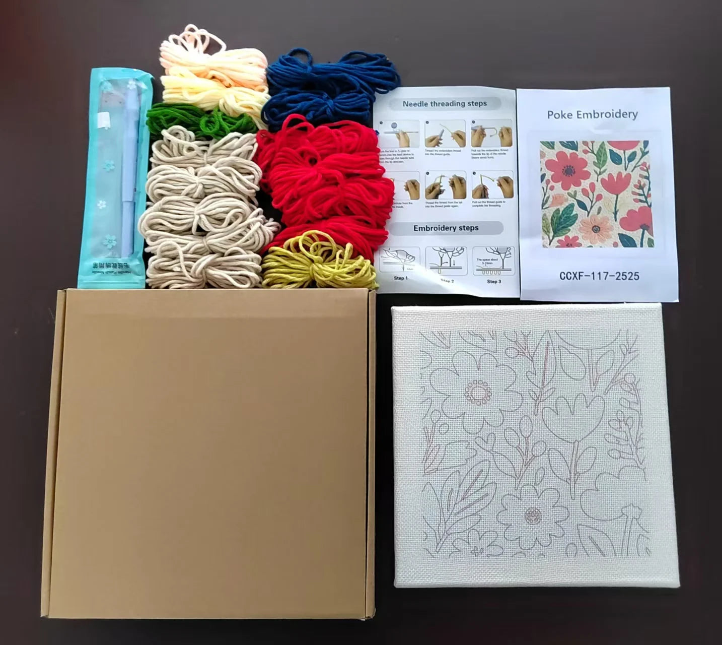 DIY Punch Needle Starter Kit mit Rahmen und niedlichem Tiermuster