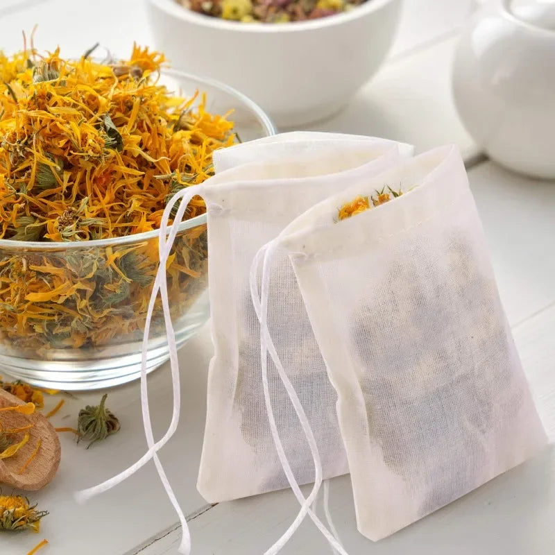 Baumwollbeutel mit Kordelzug als wiederverwendbares Filtertuch