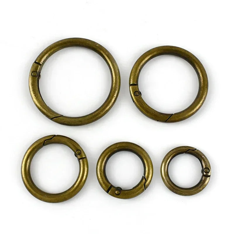 10er Set Metall Karabinerringe 10-50mm für Schlüsselanhänger und Taschen