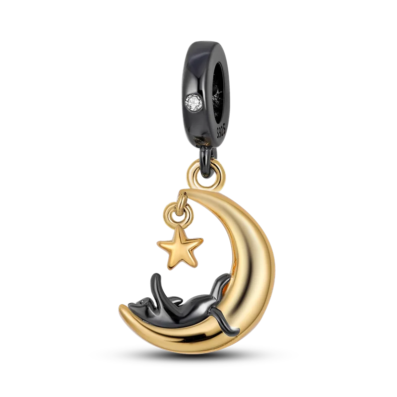 925 Sterling Silber Charm mit rosa Schmetterling - leuchtenden Glühwürmchen