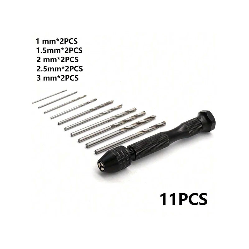 49tlg. Mini Präzisions Handbohrer Set 0,2-3,4mm für Handwerk Holz Schmuck