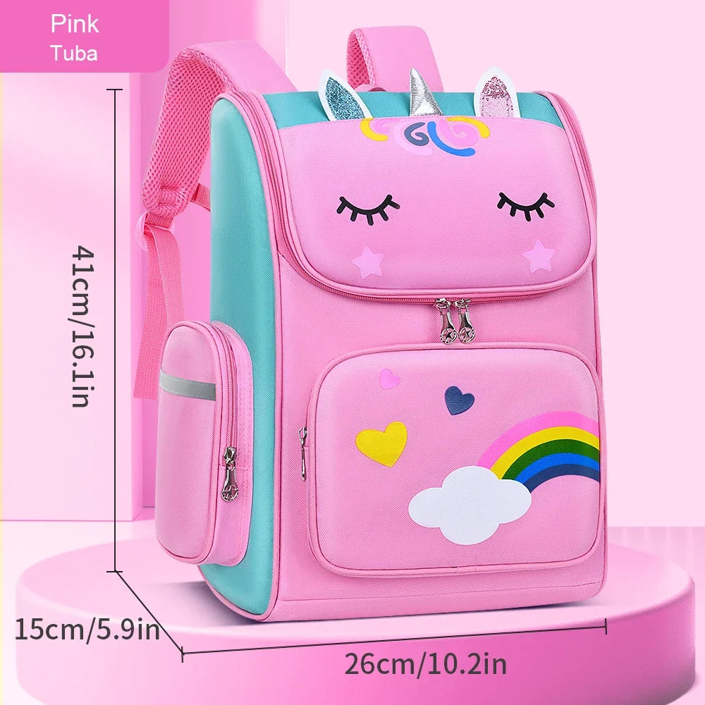 Wasserdichte leichte Schultasche mit Tiermuster für Mädchen Klasse 1–6