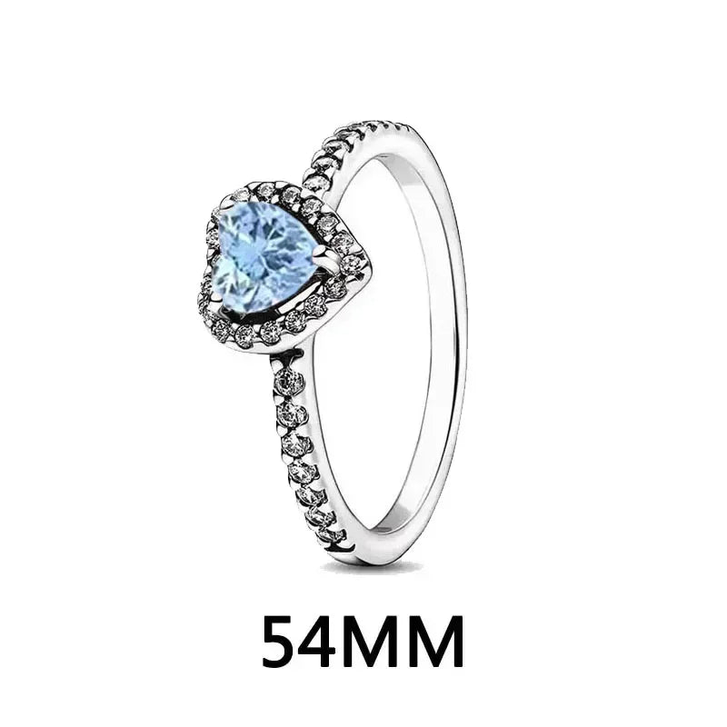 Funkelndes Schmuckset 925er Sterlingsilber Herz Ring Halskette Ohrringe