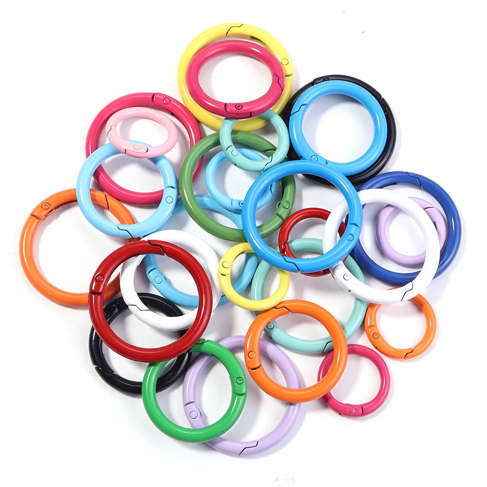 5-10Pcs Metall O-Ring Karabinerclips 25/35/41mm mit Federverschluss