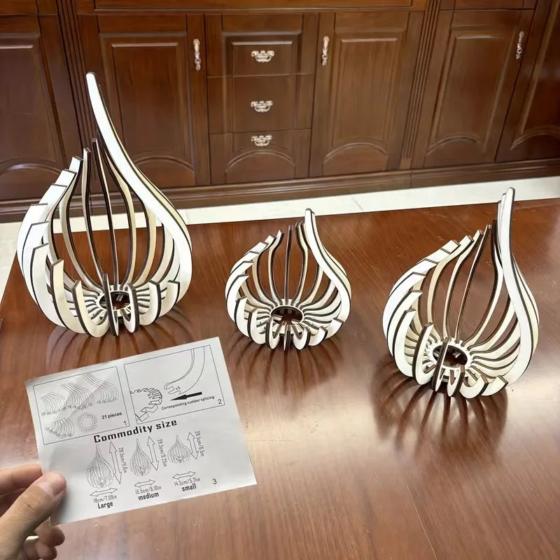 Handgefertigtes 3-teiliges Kerzenhalter-Set aus Holz-Yabubest - Home & More