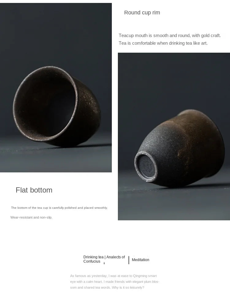 Handgemachte Keramik Teetasse mit Retro Vergoldung