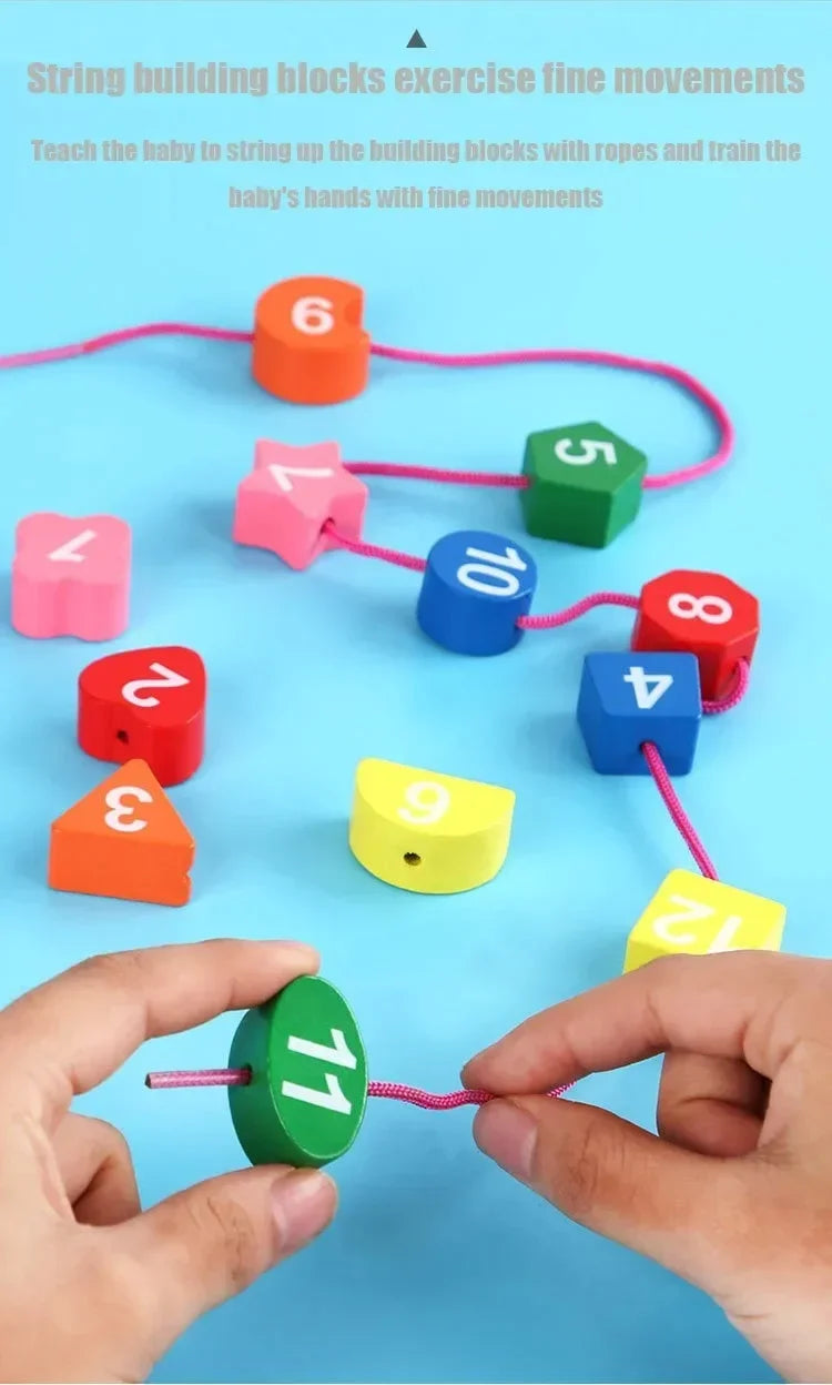 Montessori Lernspielzeug Holz Puzzleuhr Zahlenblöcke