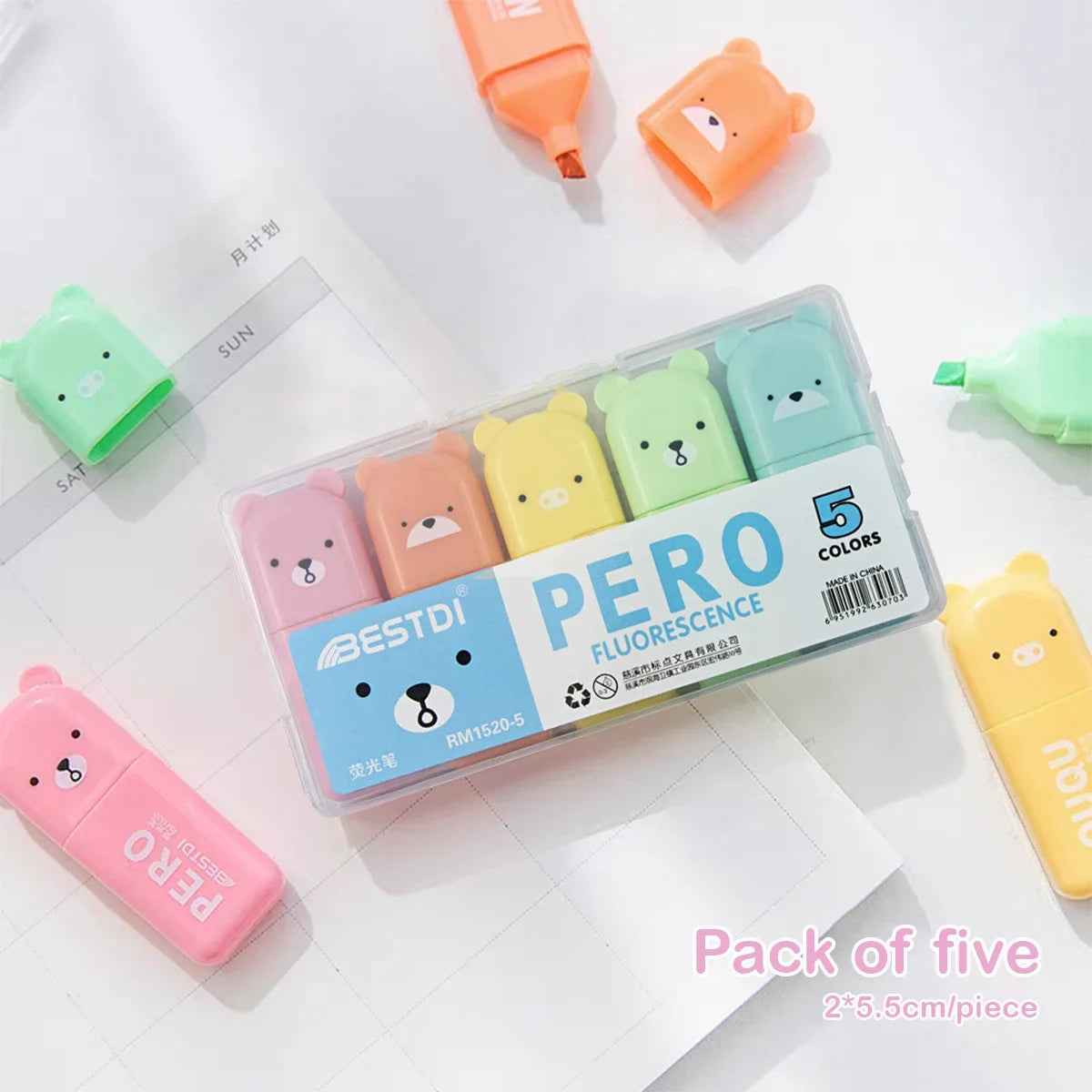 Macaron Farbe Mini Highlighter Stifte – Weiche Spitze für Schule - Büro