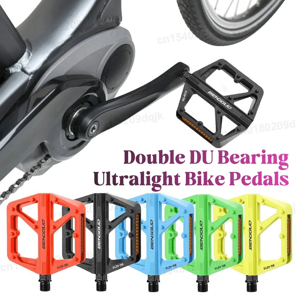 Ultraleichte Nylon Fahrradpedale DU-Lager mit Reflektor rutschfest