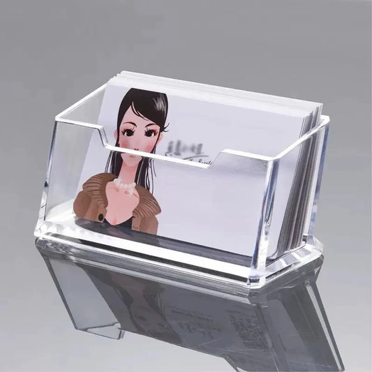 Transparenter Acryl Visitenkartenhalter für organisiertes Schreibtisch-Display