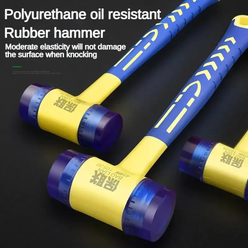 Doppelköpfiger 25mm Gummihammer mit abnehmbarem isoliertem Griff