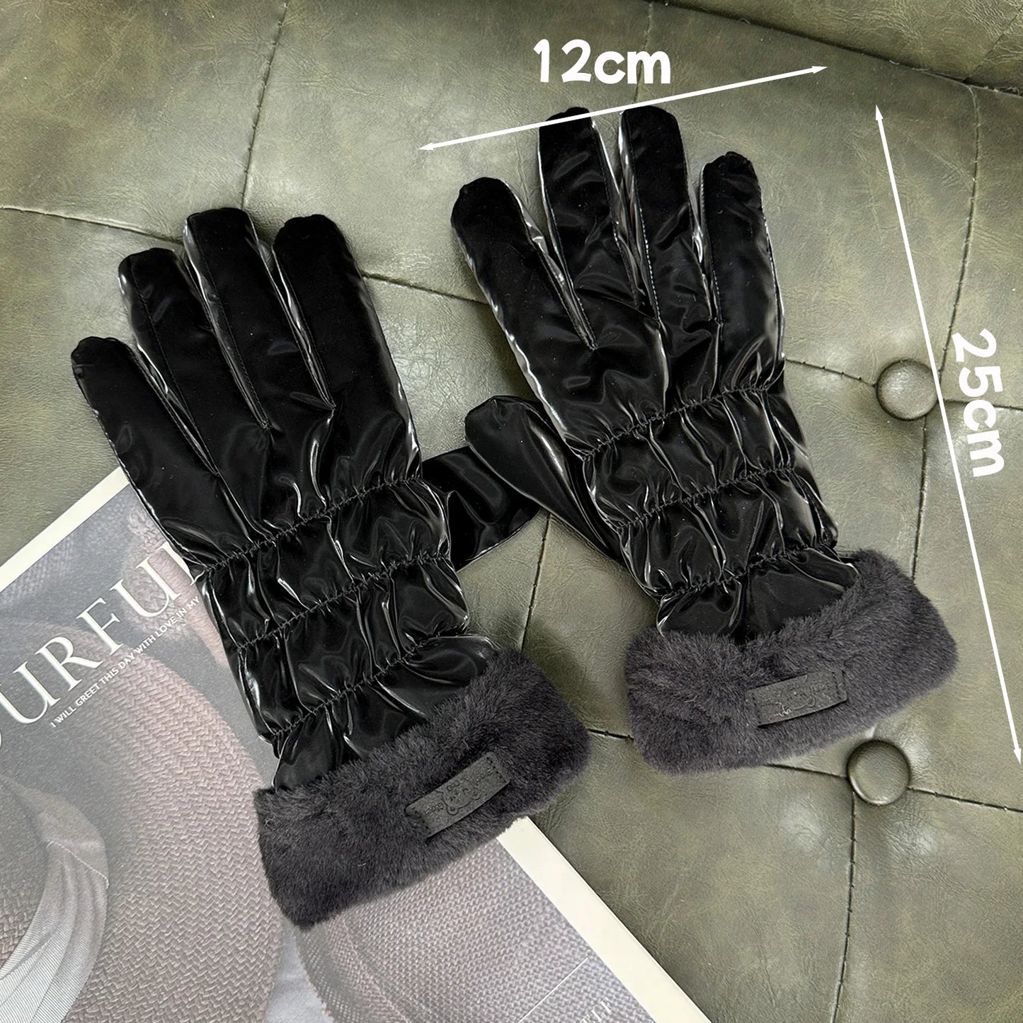 Winddichte wasserdichte Winterhandschuhe mit Touchscreen und Fleece