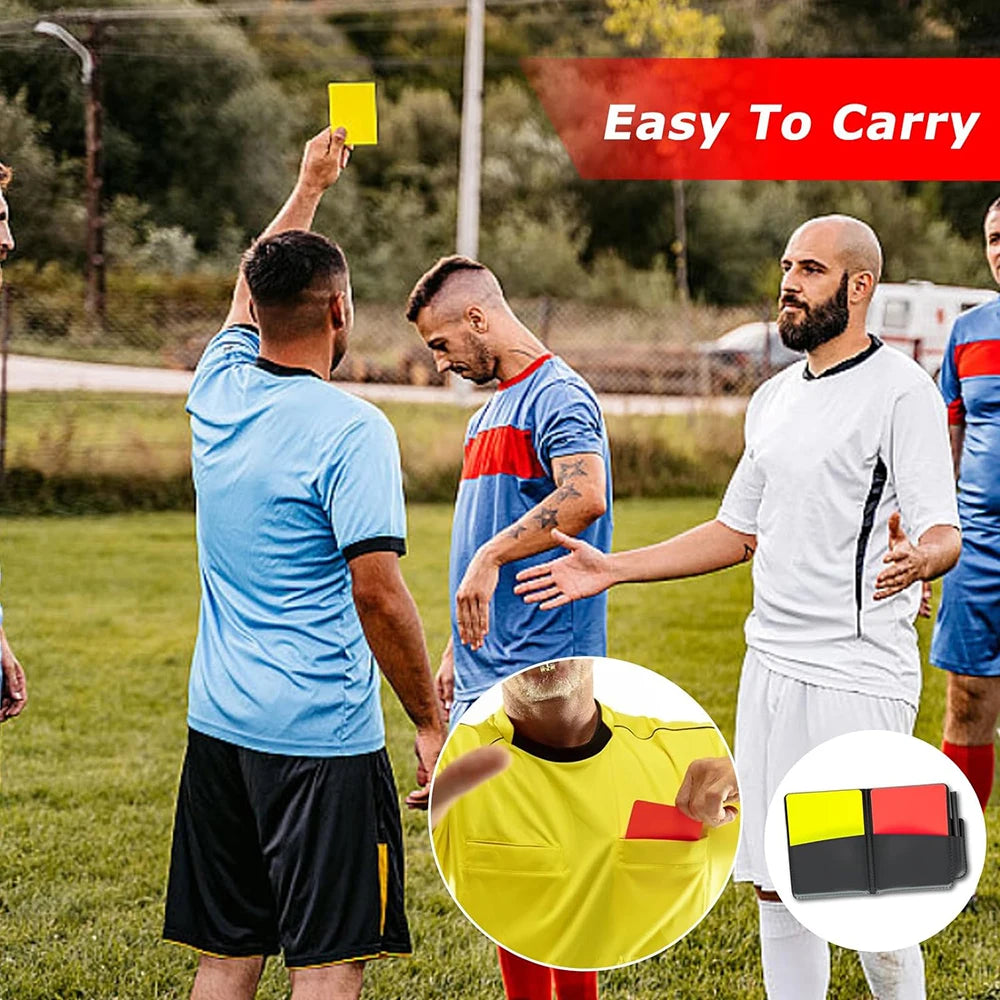Schiedsrichter Set mit Warnkarten Pfeife und Notizbuch für Fußball