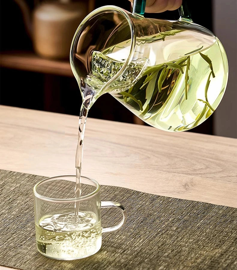 GIANXI Glas Teekanne mit Halbmond Filter und Keramik Heizung