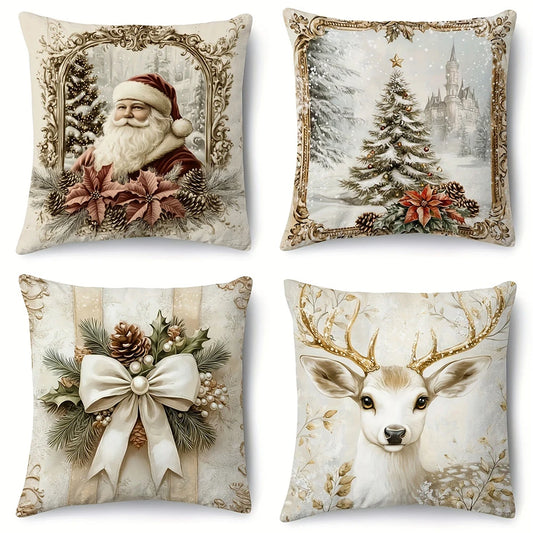 Weihnachtlicher Kissenbezug mit festlichen Motiven für Ihr Sofa