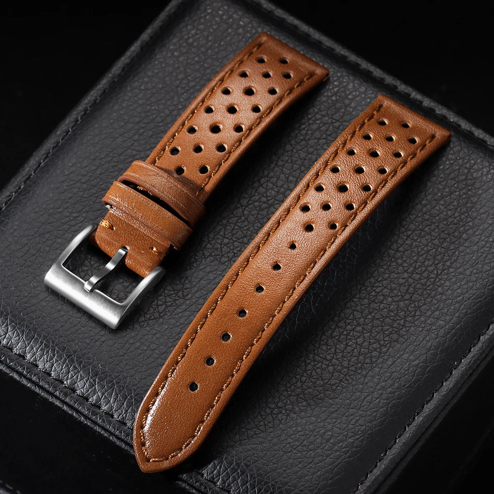 Vintage Uhrenarmband aus echtem Rindsleder in drei Breiten