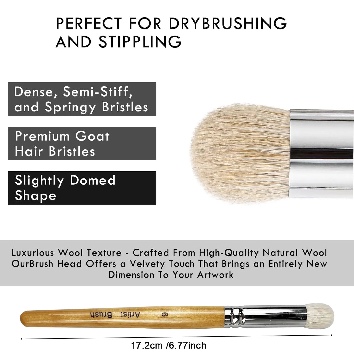 Premium Trockenpinsel Set aus Ziegenhaar für Modellmalerei und Miniaturen