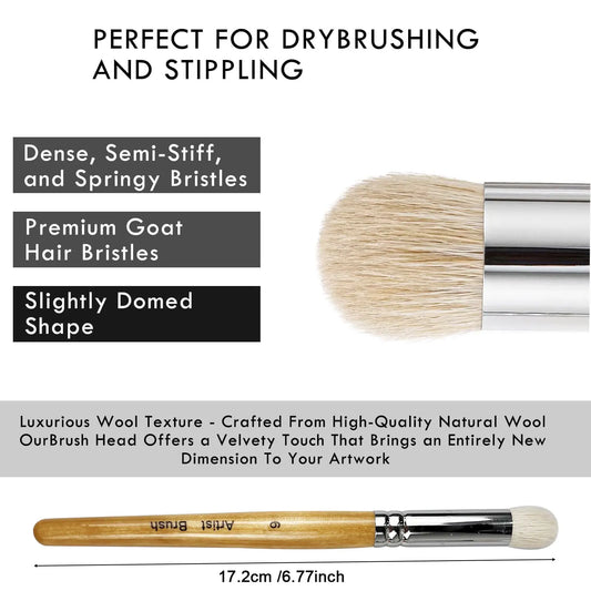 Premium Trockenpinsel Set aus Ziegenhaar für Modellmalerei und Miniaturen