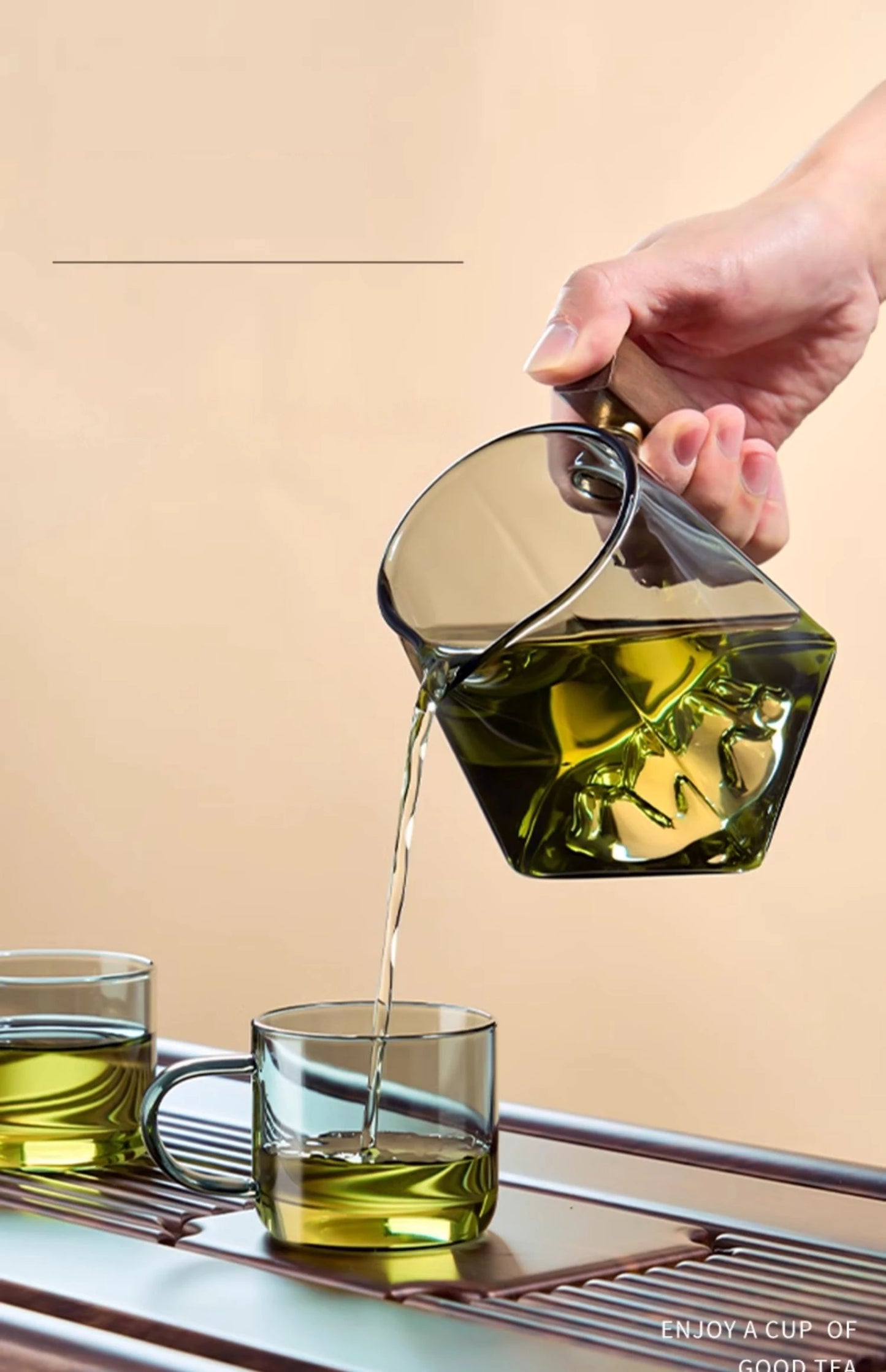 GIANXI Teetasse 350 ml Pyrex Tee-Set mit Griff und Filter handcrafted