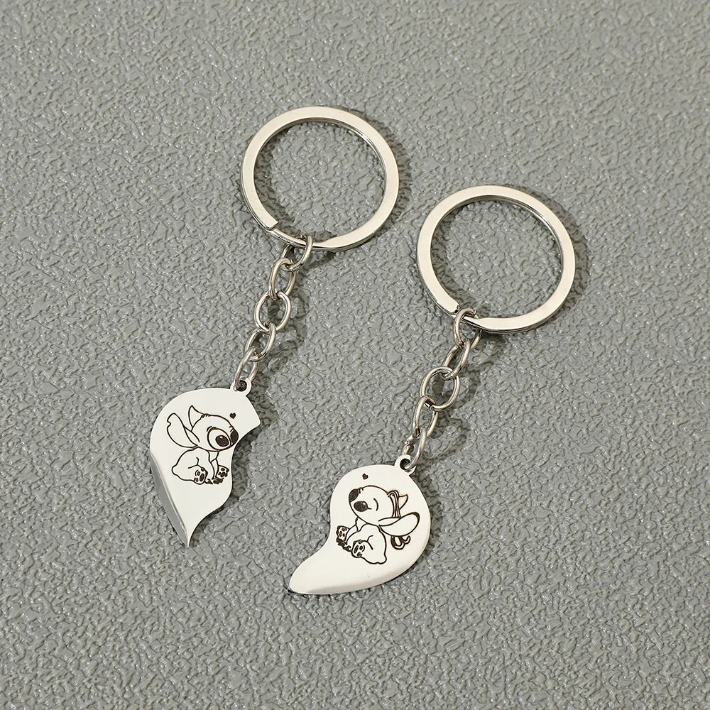 Romantisches Herz-Schlüsselanhänger-Set in Goldoptik – Lieblingscharme für Paare