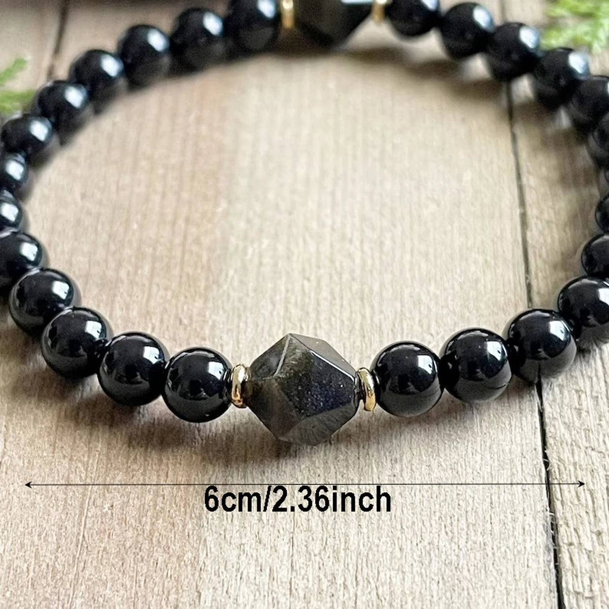 Schwarzes Turmalin Obsidian Armband Unisex als modisches Geschenk-Yabubest - Home & More