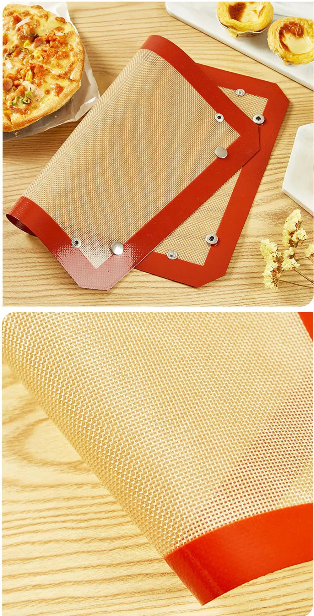 Auslaufsichere Silikon Backmatte mit Antihaftbeschichtung für Küche